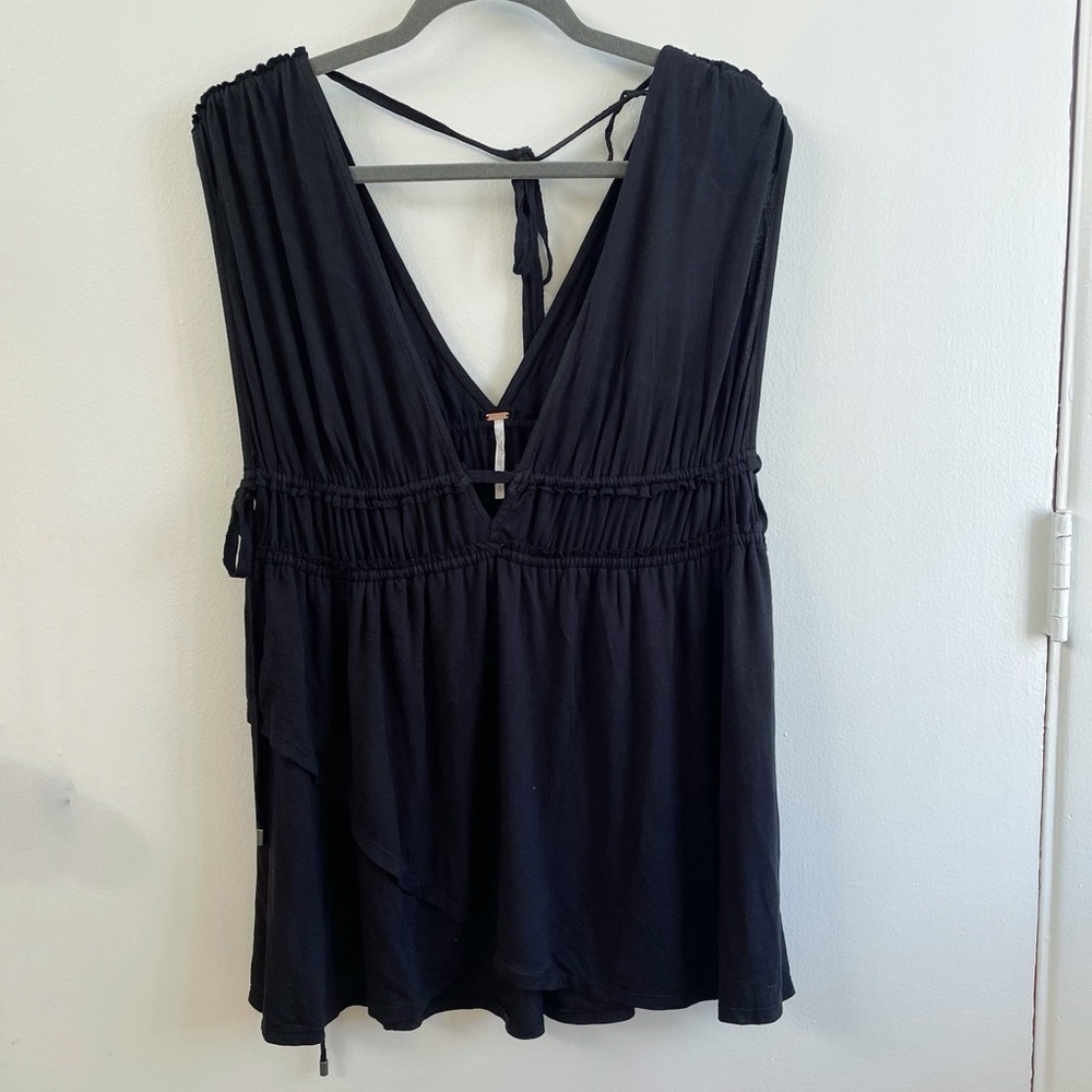 Free People Aries Black Drapey Tank - Picture 2 of 5